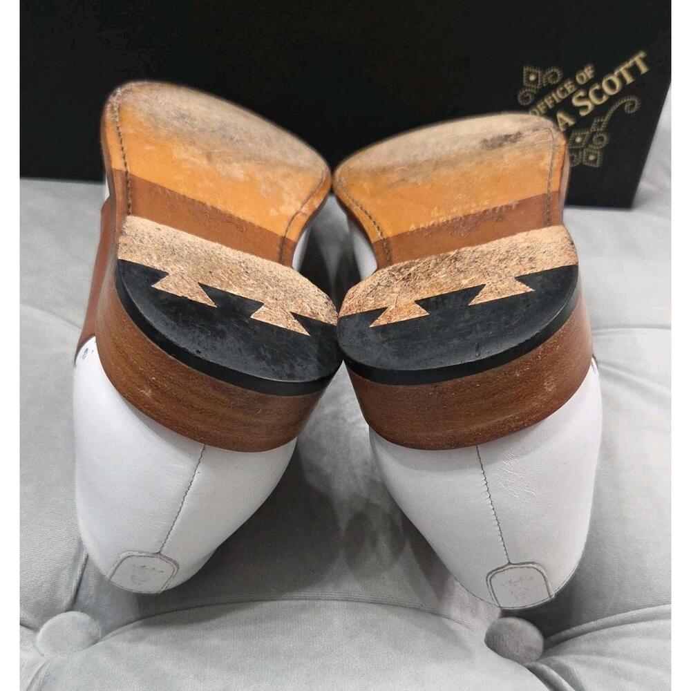 The Office of Angela Scott Ms. Presley White Oxfords Leather Womens Shoes 39 9 - Picture 6 of 16
